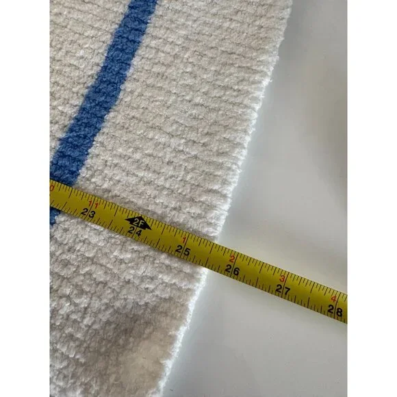 Talbots Size 2X White & Blue Striped 1/4 Zip Mock T Pullover Sweater - Picture 11 of 12